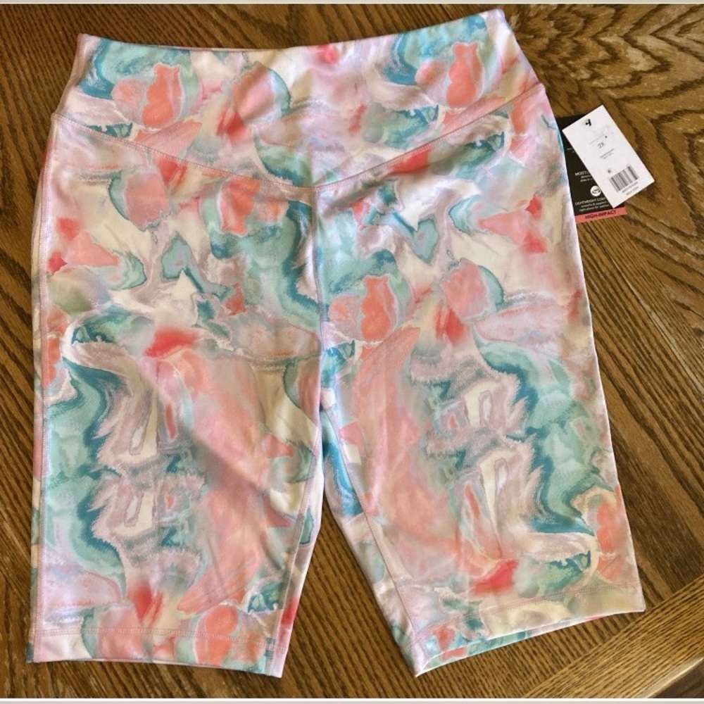 Zelos High Impact High Waist Bike Shorts Moisture Wick Plus Size Woman 2X  NWT